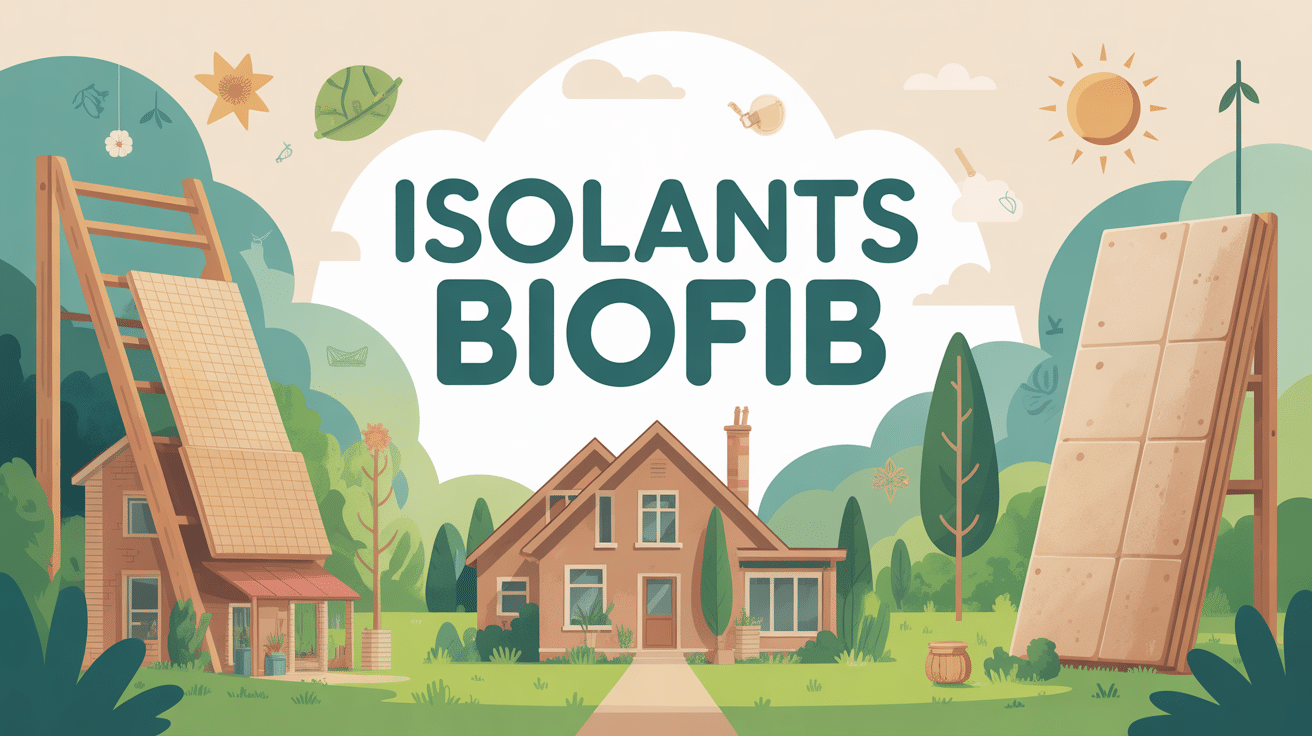 Illustration univers des isolants biofib dans une maison écologique