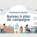 Illustration bureau plan de campagne moderne