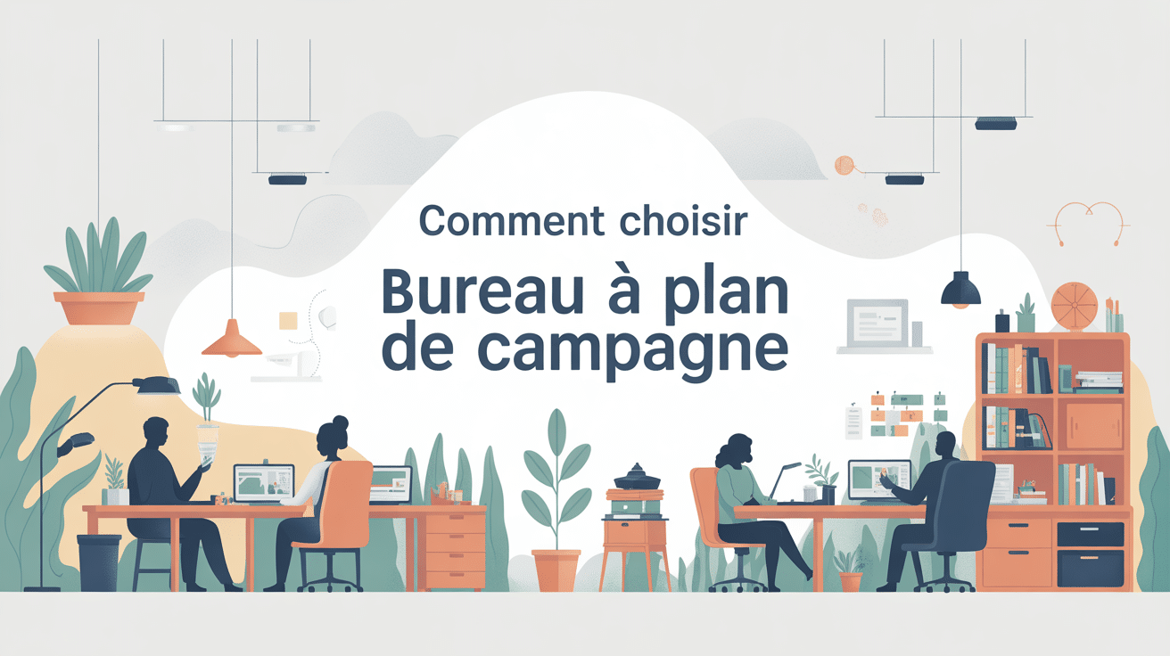 Illustration bureau plan de campagne moderne