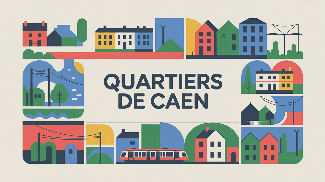 Illustration stylisée caen quartier diversité
