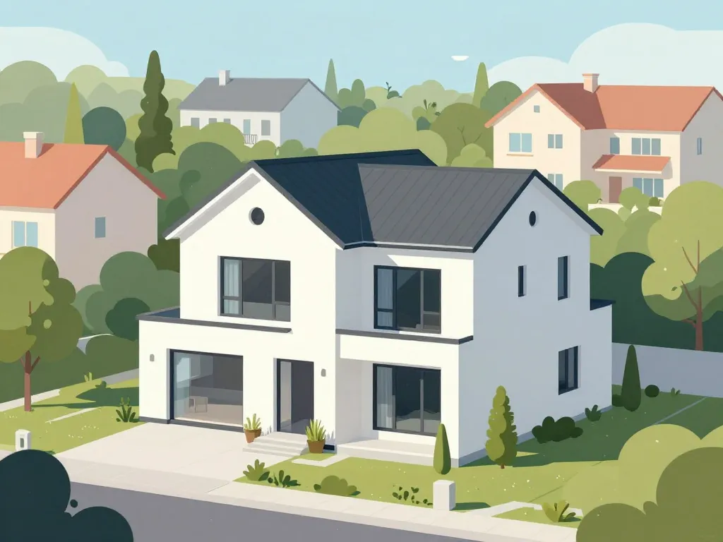 constructeur maison blanche enjeux modernes illustration