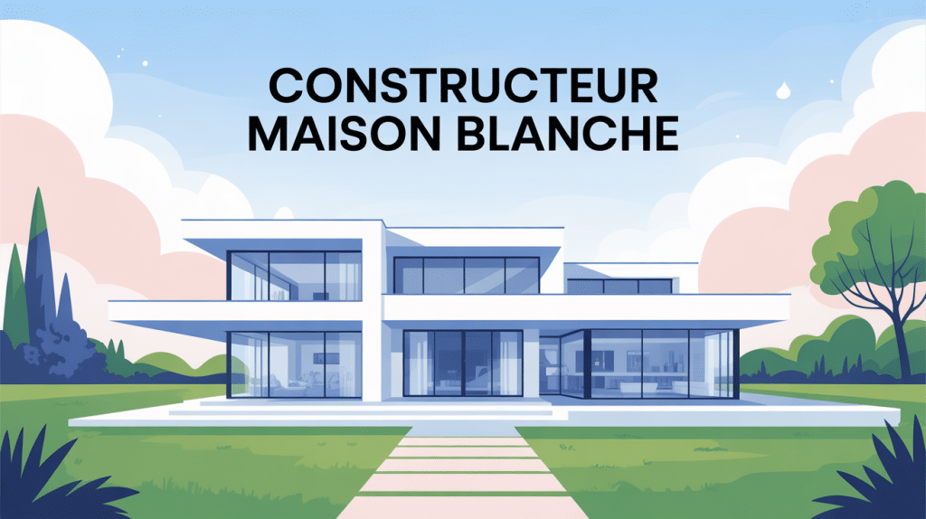 constructeur maison blanche illustration moderne et élégante