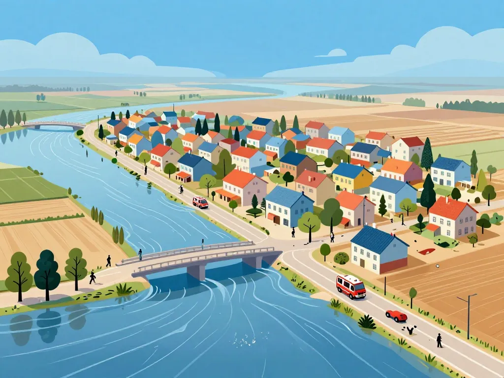 Crue saisonnière village inondé routes urgence