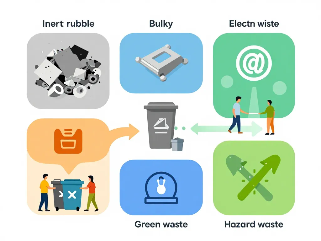 Tri des déchets à déchetterie Nice Nord schéma zones couleurs