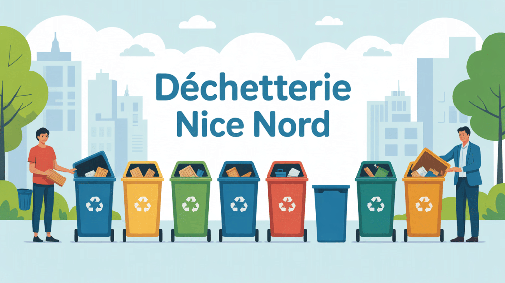 Déchetterie Nice Nord avec habitants et professionnels déposant déchets