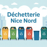 Déchetterie Nice Nord avec habitants et professionnels déposant déchets