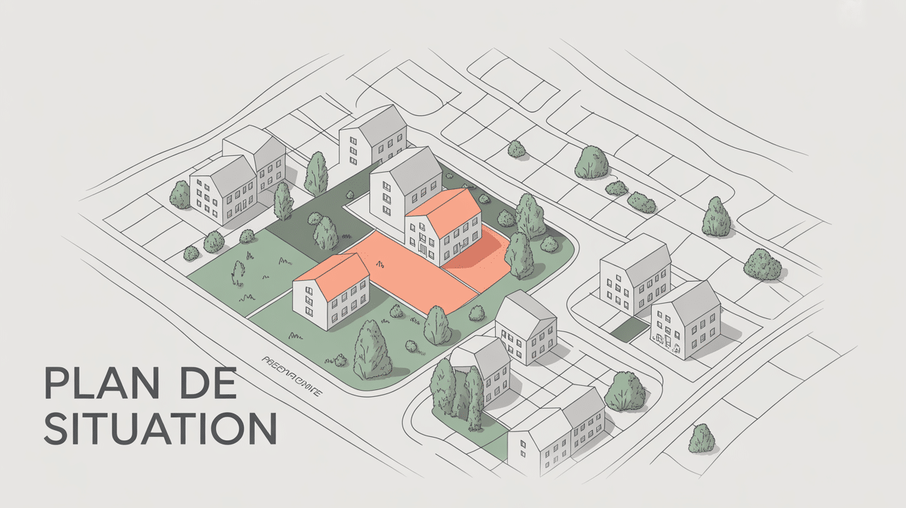 exemple plan de situation carte stylisée immobilière