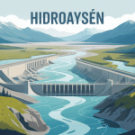 illustration stylisée hidroaysen patagonie débat