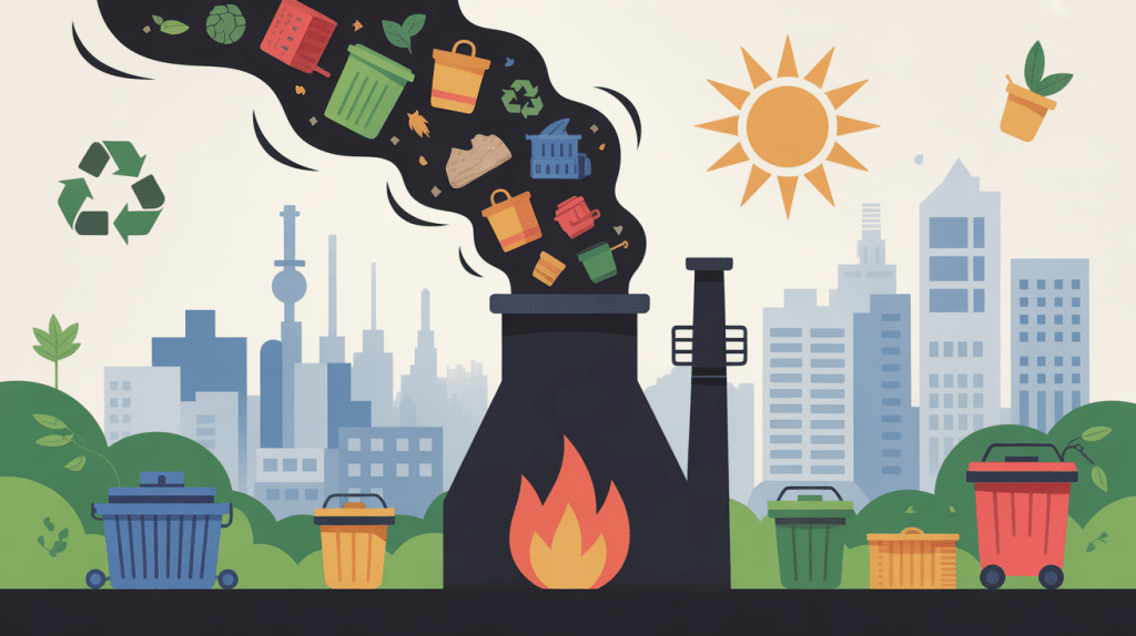 Illustration incinération des déchets gestion moderne