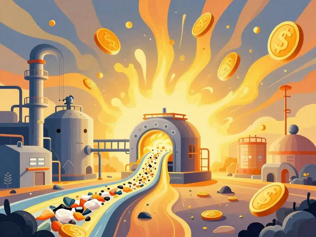 Énergie et économie incinération des déchets illustration