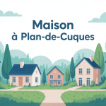 Illustration quartier résidentiel maison plan de cuques