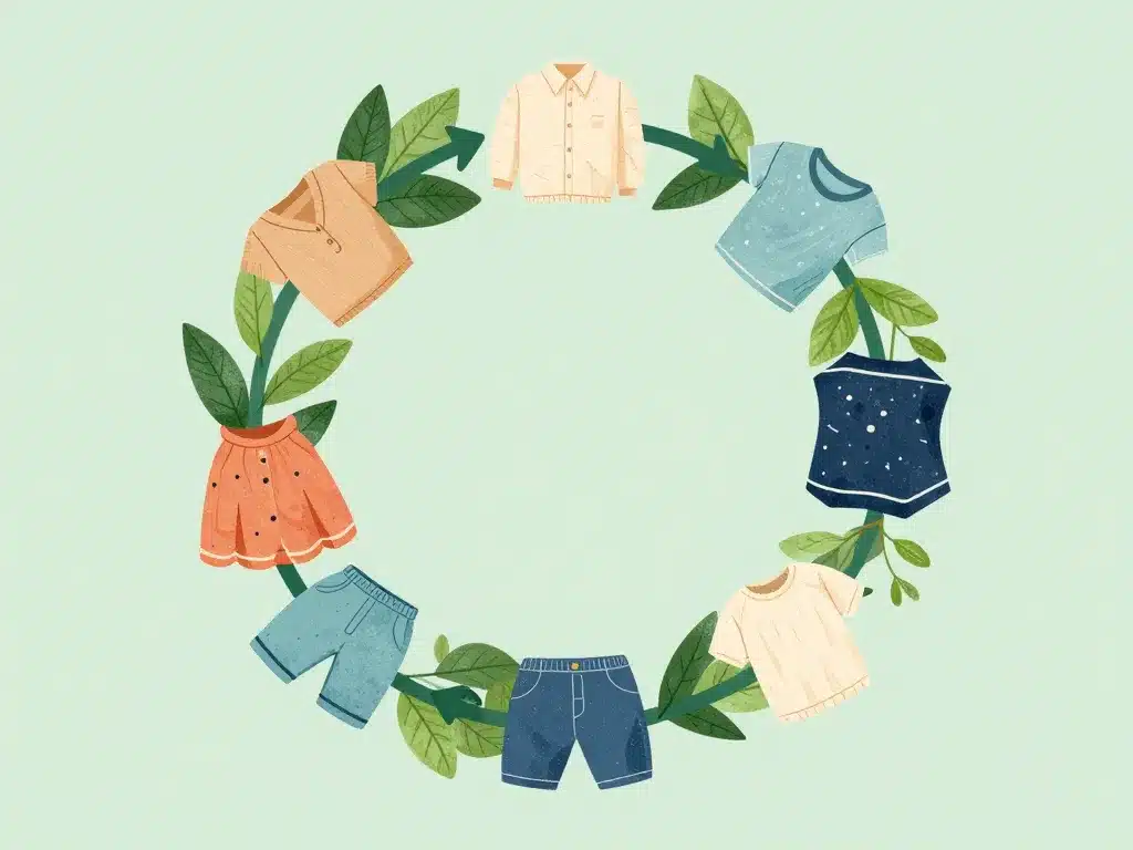 Schéma recyclage vetement et impact écologique