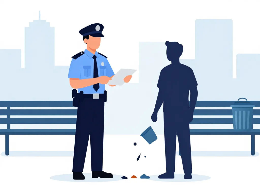 Police amende déchet ne pas jeter sur la voie publique