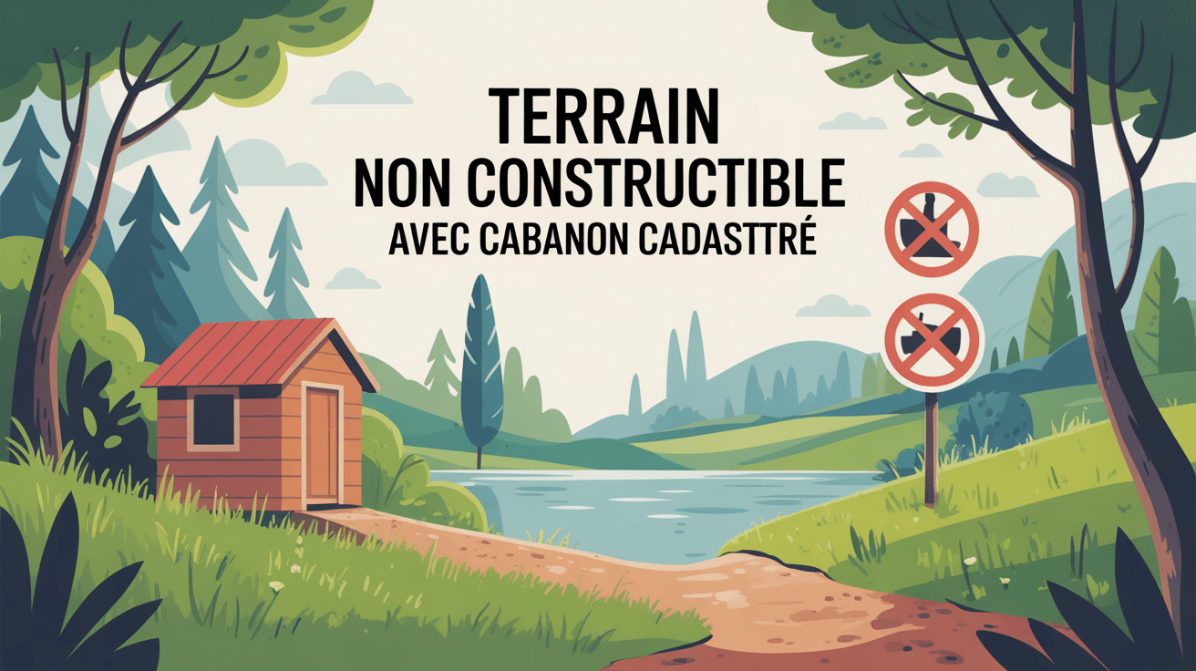 illustration terrain non constructible avec cabanon cadastré