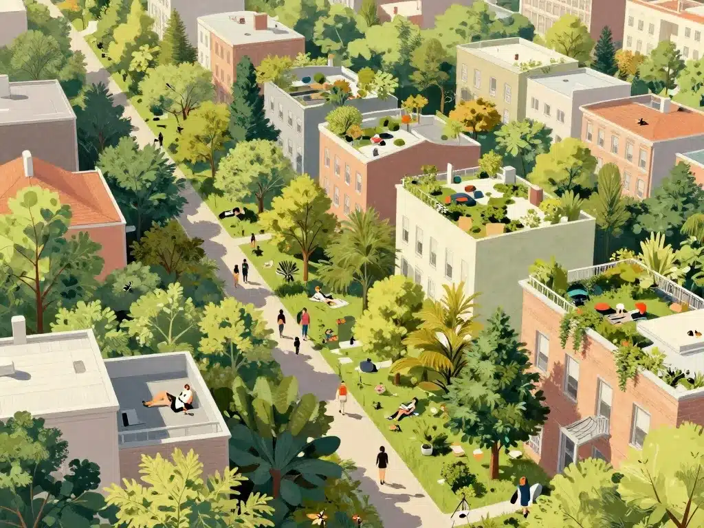 Ville du futur écologique Bèdes nature urbaine confort climat