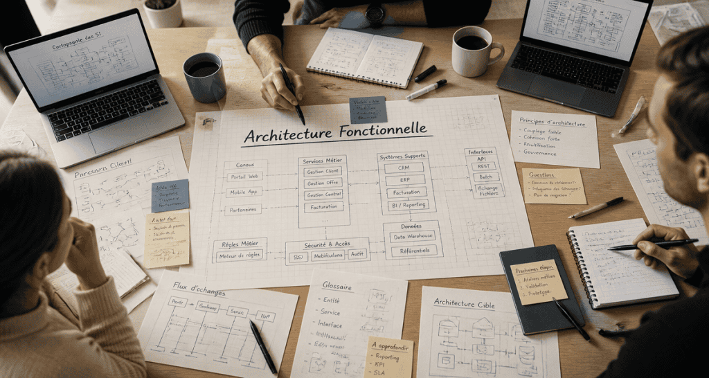 architecture fonctionnelle cartographie SI bureau