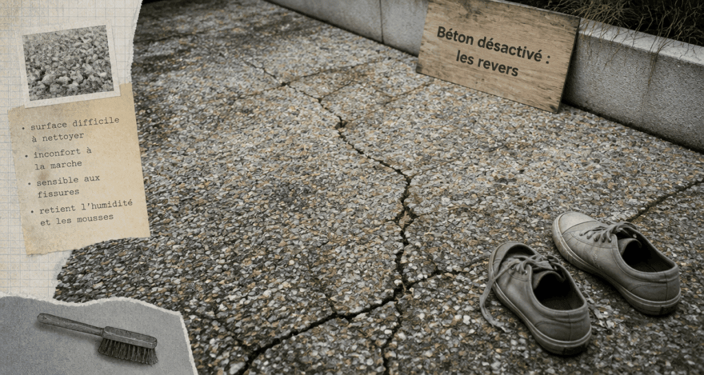 béton désactivé inconvénients terrasse fissurée