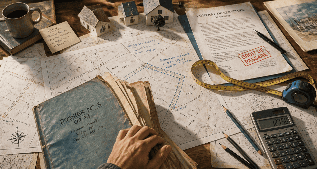 calcul indemnisation droit de passage sur table avec plans et contrat