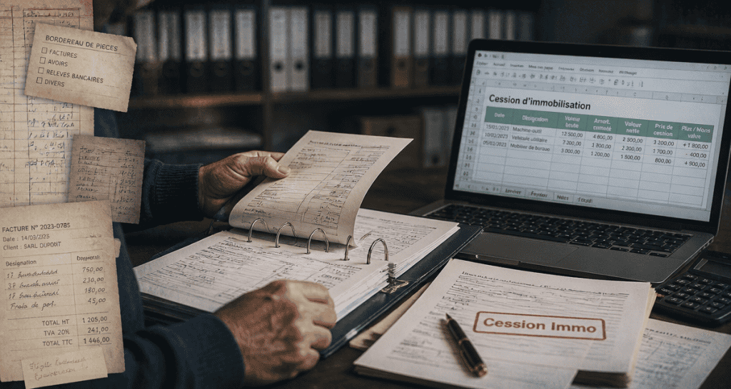 comptabiliser cession immo sur bureau