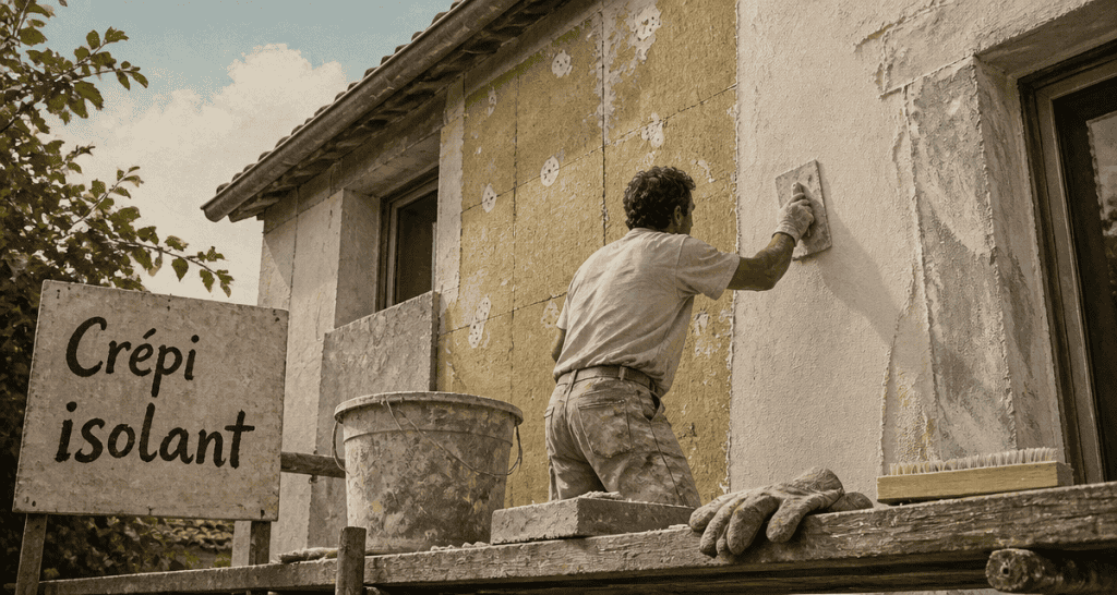 crepi isolant sur façade maison rénovation
