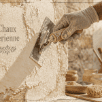 Application d'enduit à la chaux aérienne sur mur