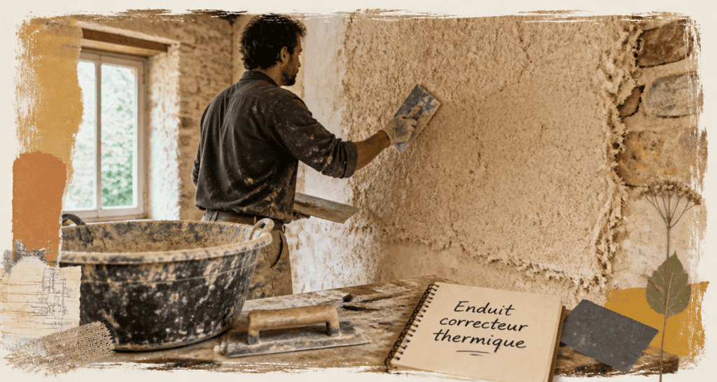 Application enduit correcteur thermique intérieur