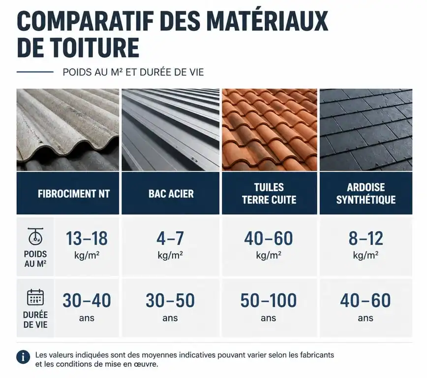 Comparatif des matériaux de remplacement pour toiture en éverite amiantée