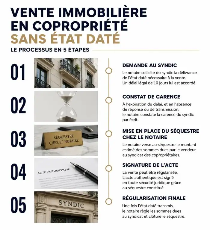 Processus de vente immobilière en copropriété sans état daté