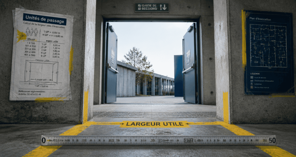 erp unité de passage mesure largeur porte