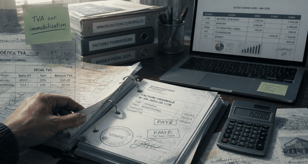 immobilisation tva sur factures et calculatrice