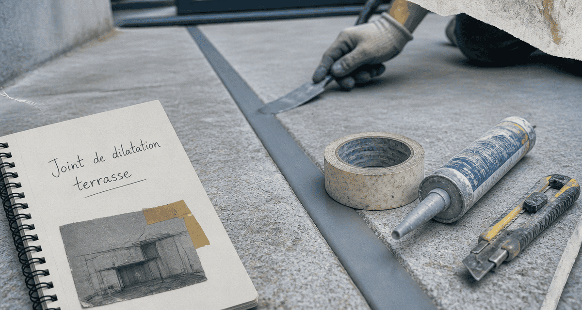 joint de dilatation terrasse exterieur béton mastic outil
