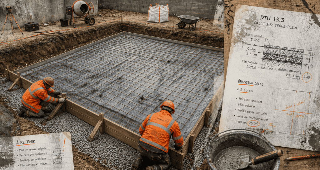 peut-on couler une dalle béton directement sur la terre vue hérisson chantier