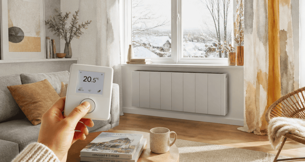 radiateur à inertie consommation sous fenêtre et thermostat