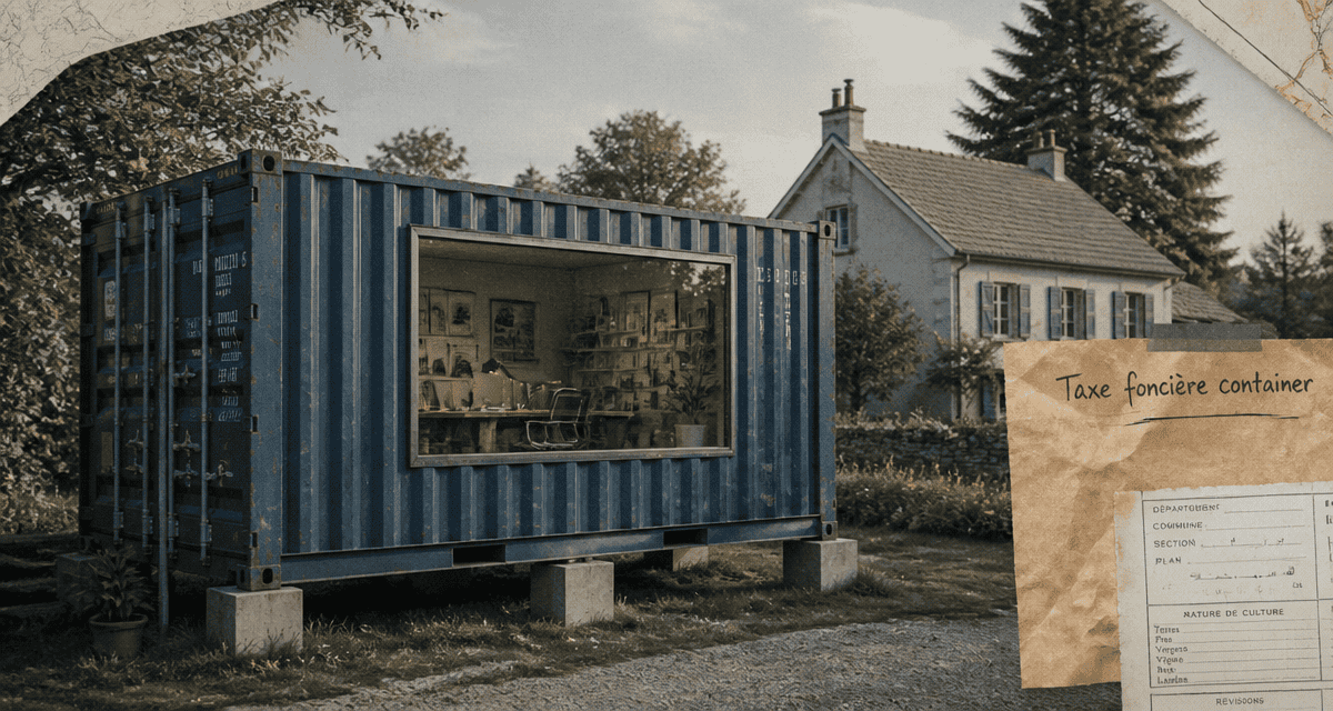 taxe foncière container devant maison