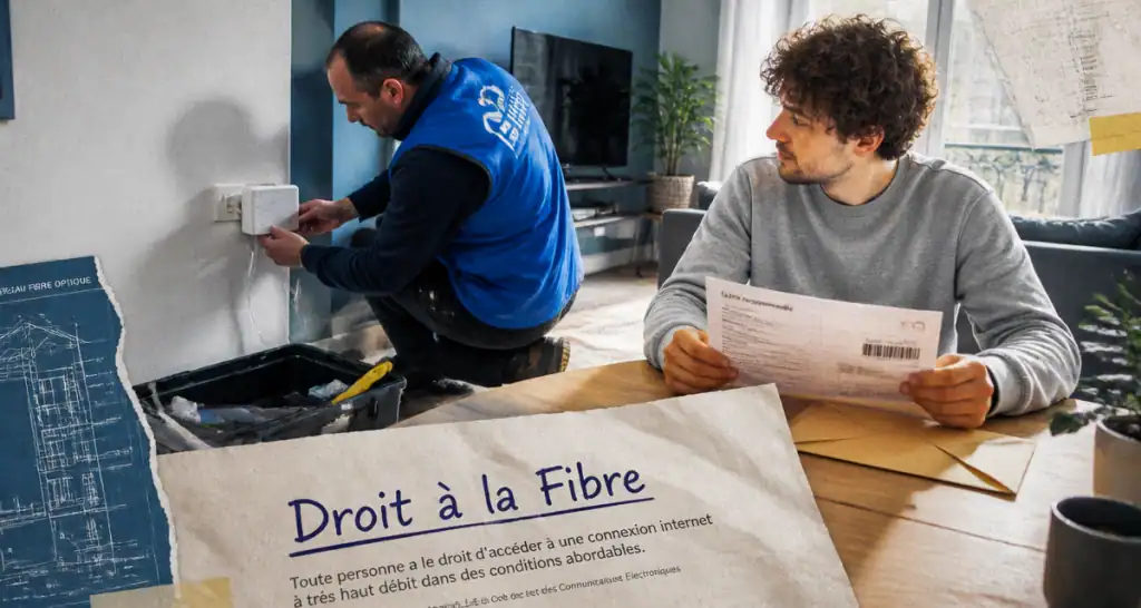 autorisation installation fibre optique locataire technicien installe boitier
