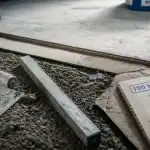 Chape maigre dosage 150 kg : taloche sur chape fraîche avant carrelage