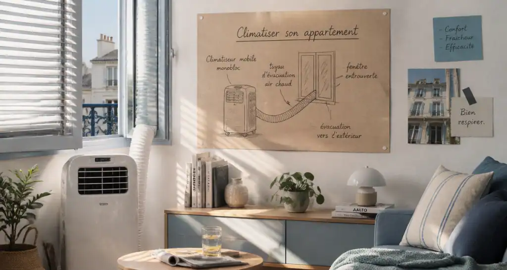 comment climatiser un appartement avec climatiseur mobile et schéma technique