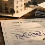 Commodat immobilier : contrat de prêt à usage et clés sur une table