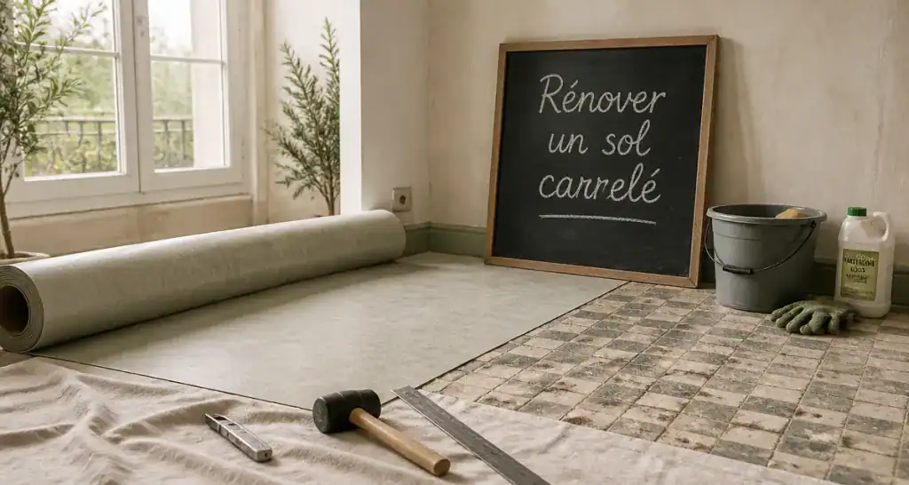 Poser du lino sur carrelage, outils et rénovation