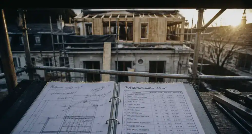 Prix surélévation maison 40m2 : budget et matériaux