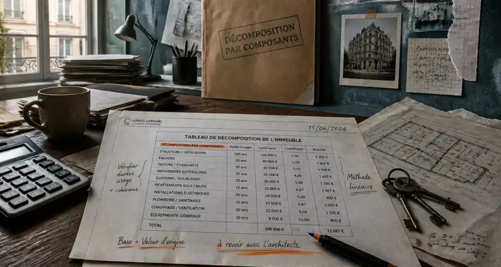 tableau décomposition immeuble par composant sur bureau
