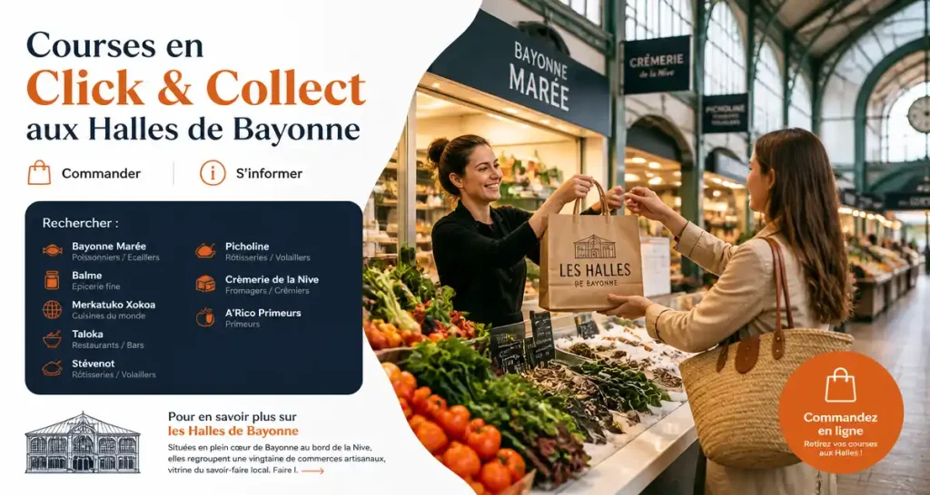 Courses en Click & Collect aux Halles de Bayonne