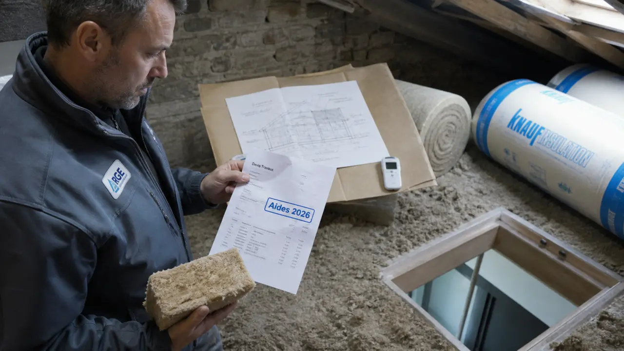 Aide pour isolation des combles en 2026 : artisan RGE et isolant en combles