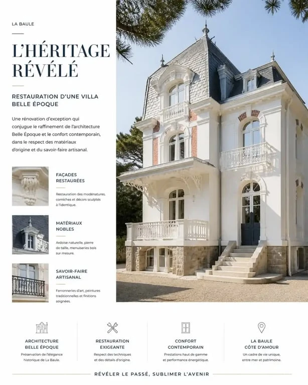 Rénovation de villa Belle Époque par un architecte à La Baule