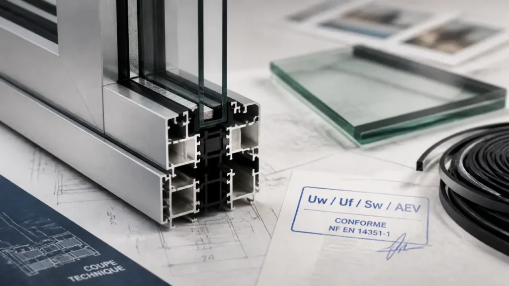 Fenêtre alu et isolation thermique : ce que révèlent Uw, la rupture de pont thermique et le vitrage