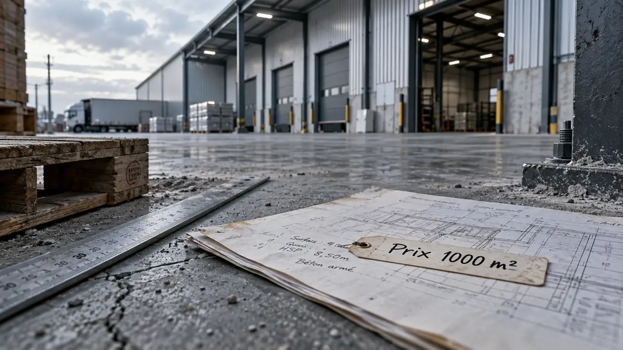 prix batiment industriel 1000m2 : béton industriel et entrepôt ossature acier