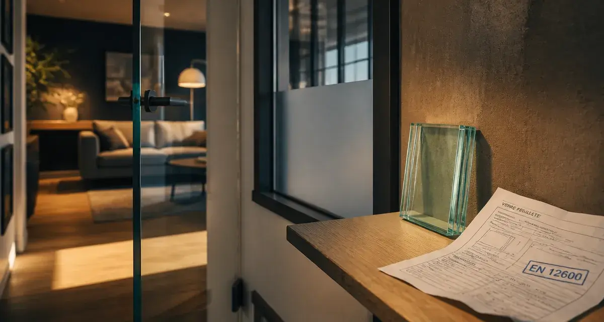 Quel type de verre choisir pour une porte intérieure : panneau en verre trempé et échantillon de verre feuilleté